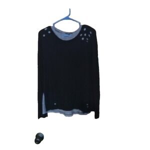Super Cute Dear John Top Size L black Gray casual layered long sleeved‎